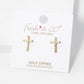 18K Gold Dipped Cubic Zirconia Pave Cross Stud Earrings