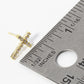 18K Gold Dipped Cubic Zirconia Pave Cross Stud Earrings