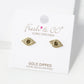 18K Gold Dipped Cubic Zirconia Pave Evil Eye Stud Earrings