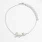 18K Gold Dipped Cubic Zirconia Pave Handwriting Love Brass Chain Anklet