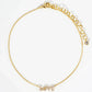 18K Gold Dipped Cubic Zirconia Pave LOVE Brass Chain Anklet