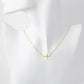 18K Gold Dipped Cubic Zirconia Pave Sideways Cross Pendant Necklace