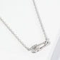 18K Gold Dipped Cubic Zirconia Petite Safety Pin Pendant Necklace