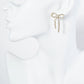 18K Gold Dipped Cubic Zirconia Ribbon Bow Drop Post Earrings