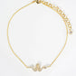 18K Gold Dipped Cubic Zirconia Snake Brass Chain Anklet