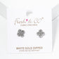 18K Gold Dipped Cubic Zirconia And Pearl Beaded Quatrefoil 925 Sterling Silver Post Stud Earrings