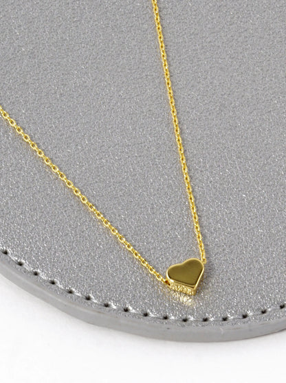 18K Gold Dipped Dainty 6mm Heart Pendant Necklace