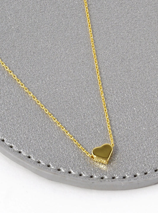18K Gold Dipped Dainty 6mm Heart Pendant Necklace