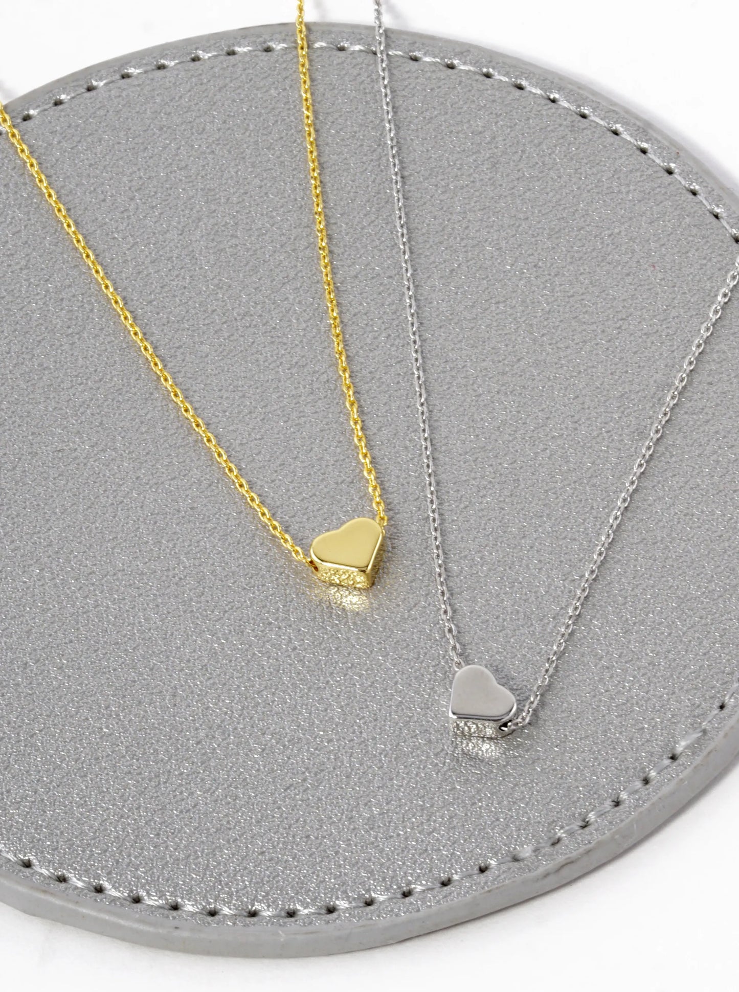 18K Gold Dipped Dainty 6mm Heart Pendant Necklace