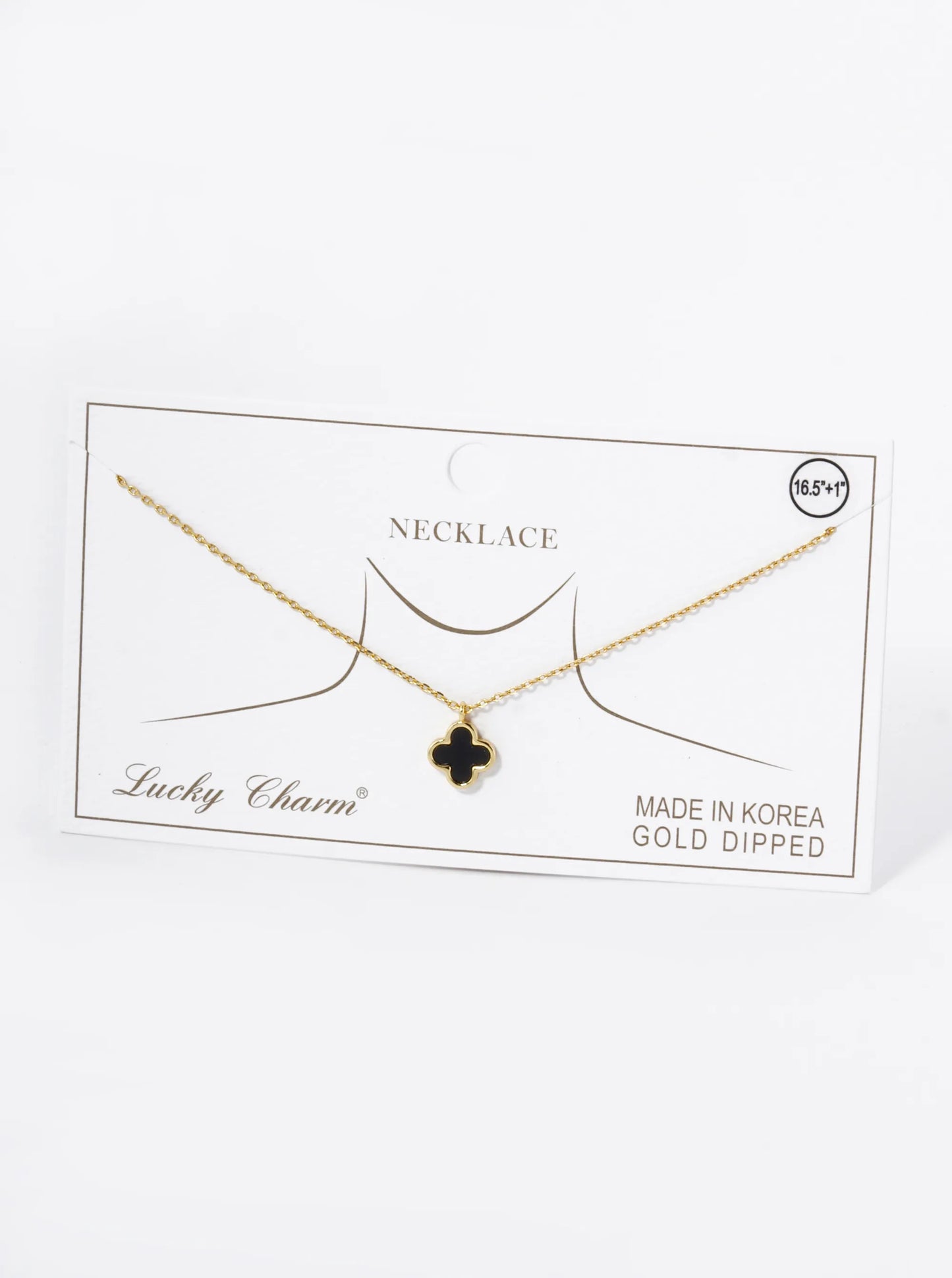 18K Gold Dipped Dainty 9mm Quatrefoil Pendant Necklace