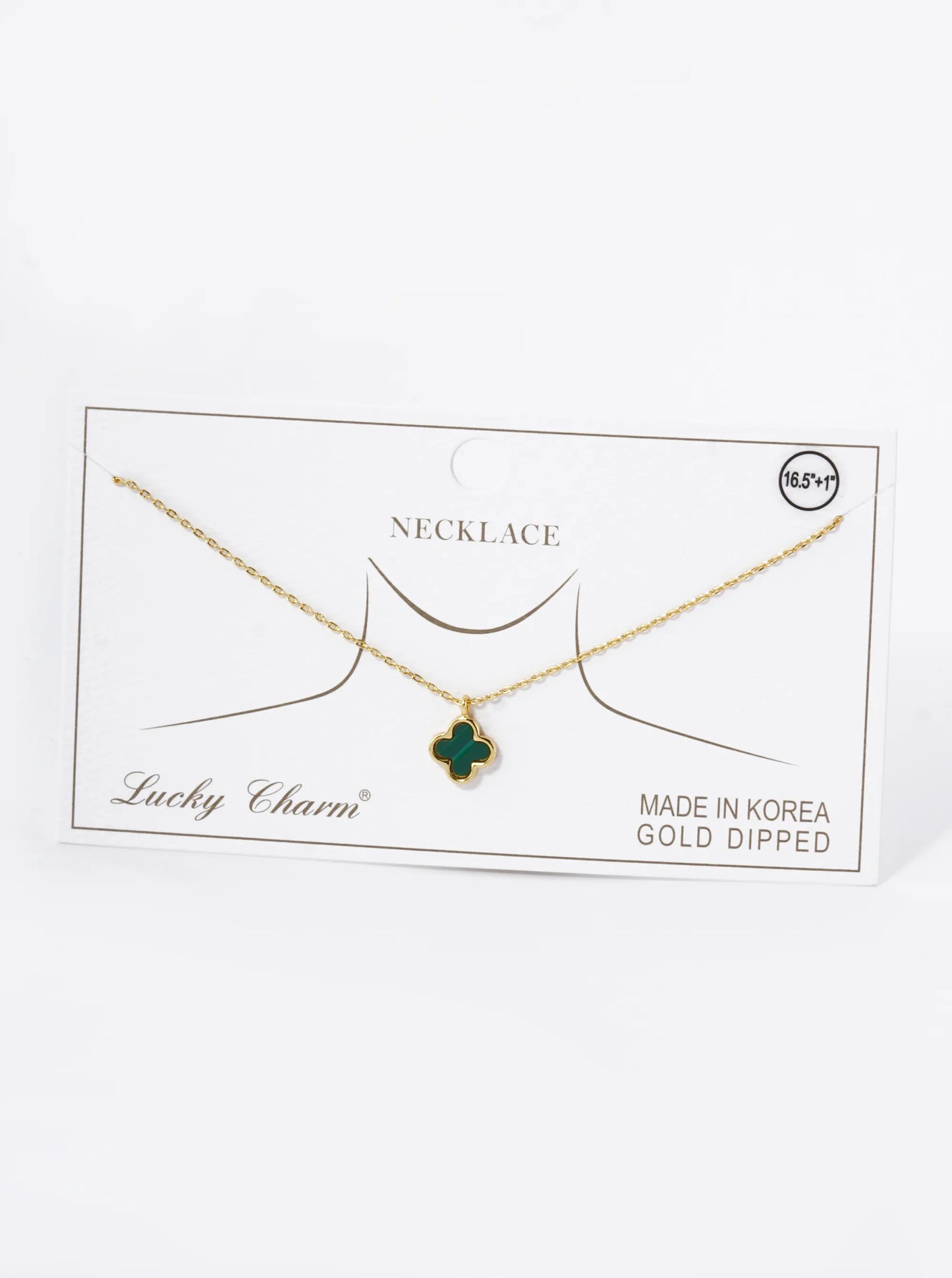 18K Gold Dipped Dainty 9mm Quatrefoil Pendant Necklace