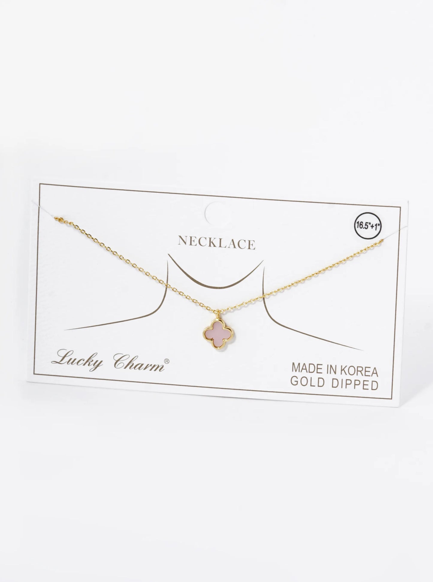 18K Gold Dipped Dainty 9mm Quatrefoil Pendant Necklace