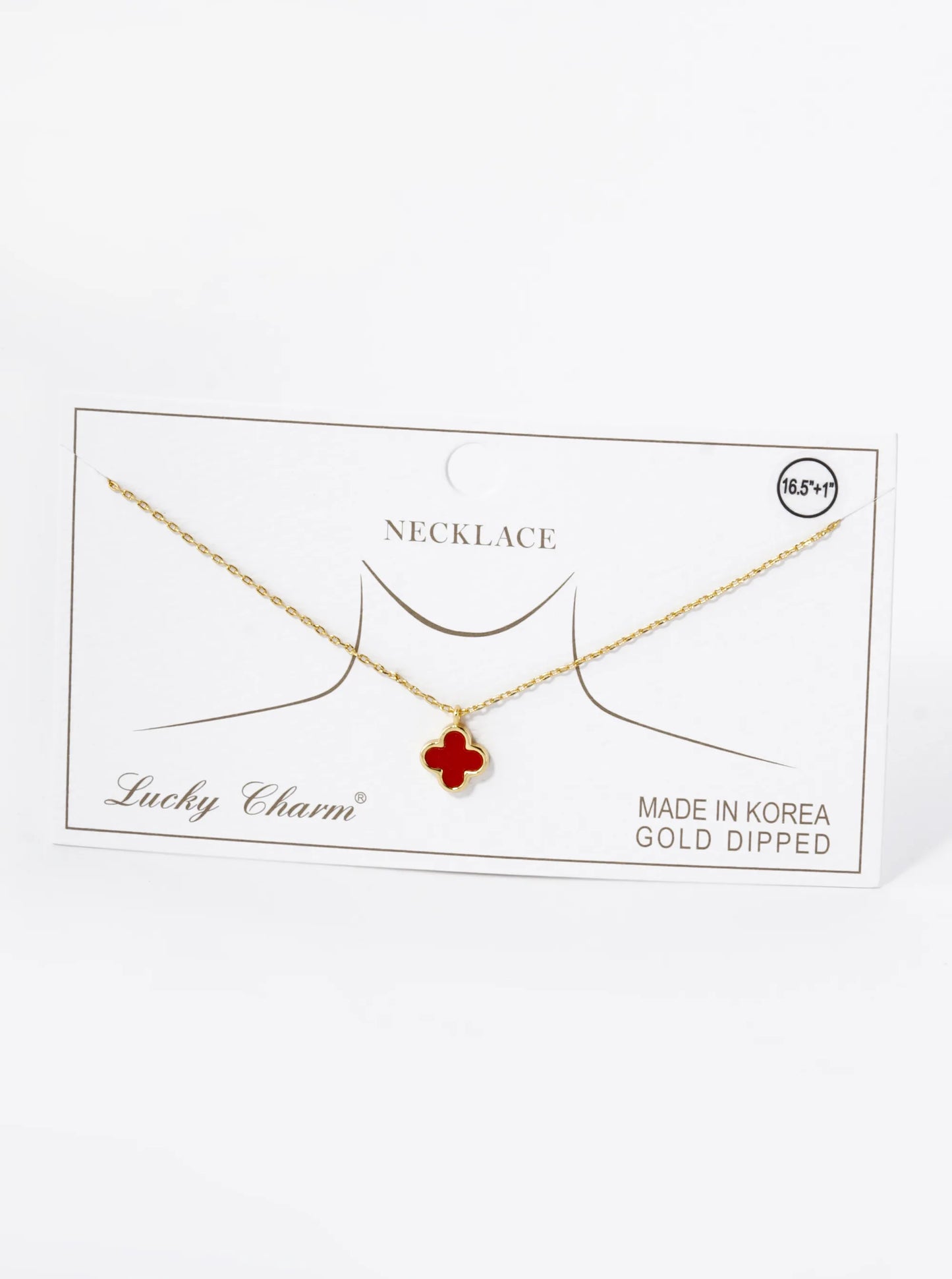 18K Gold Dipped Dainty 9mm Quatrefoil Pendant Necklace