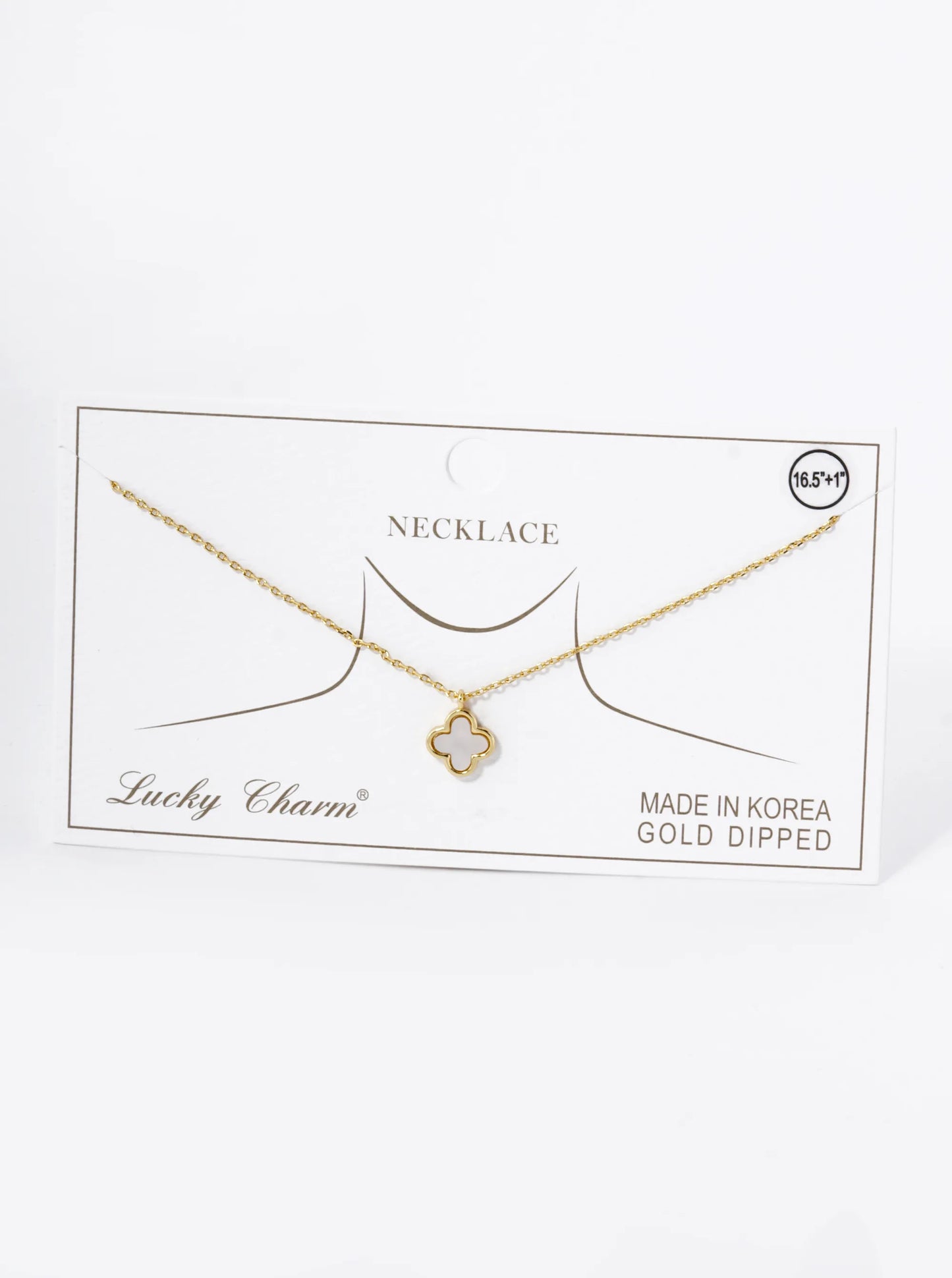 18K Gold Dipped Dainty 9mm Quatrefoil Pendant Necklace