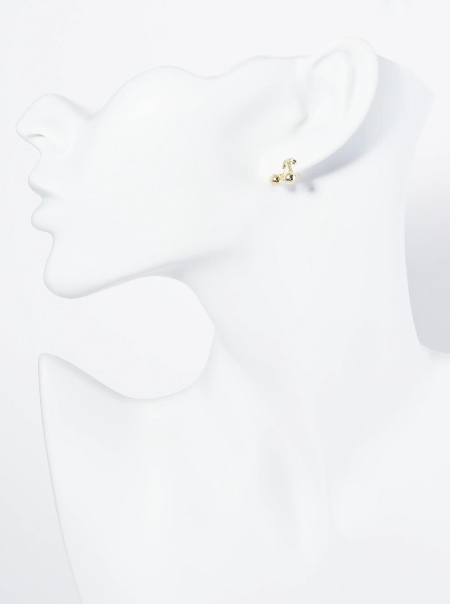 18K Gold Dipped Dainty Brass Cherry Stud Earrings