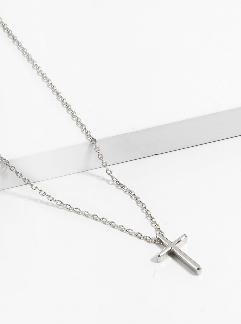 18K Gold Dipped Dainty Cross Pendant Necklace