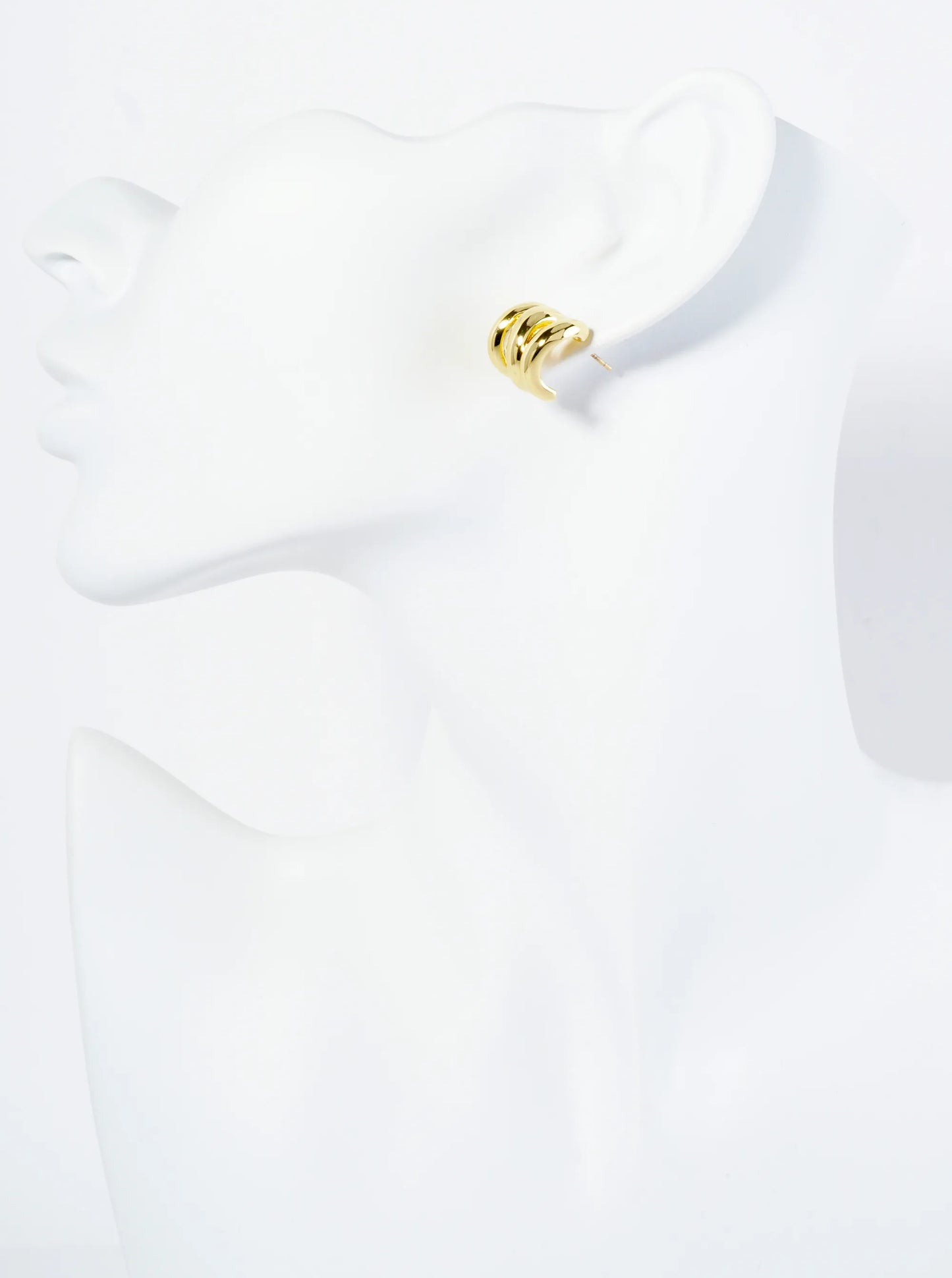 18K Gold Dipped Dainty Spiral 13mm Mini Hoop Earrings