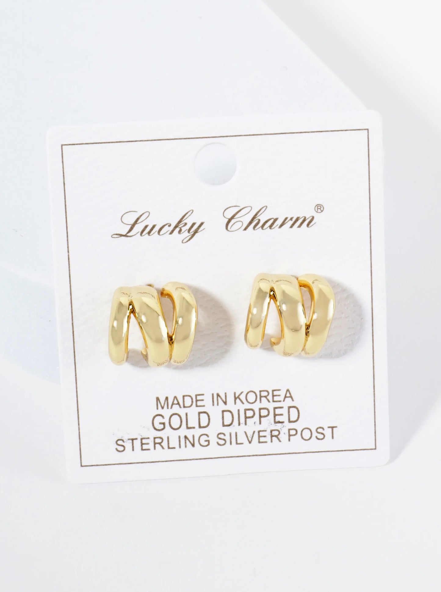 18K Gold Dipped Dainty Spiral 13mm Mini Hoop Earrings