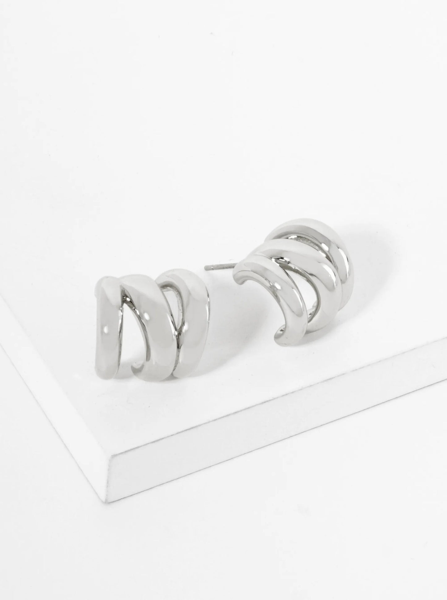 18K Gold Dipped Dainty Spiral 13mm Mini Hoop Earrings