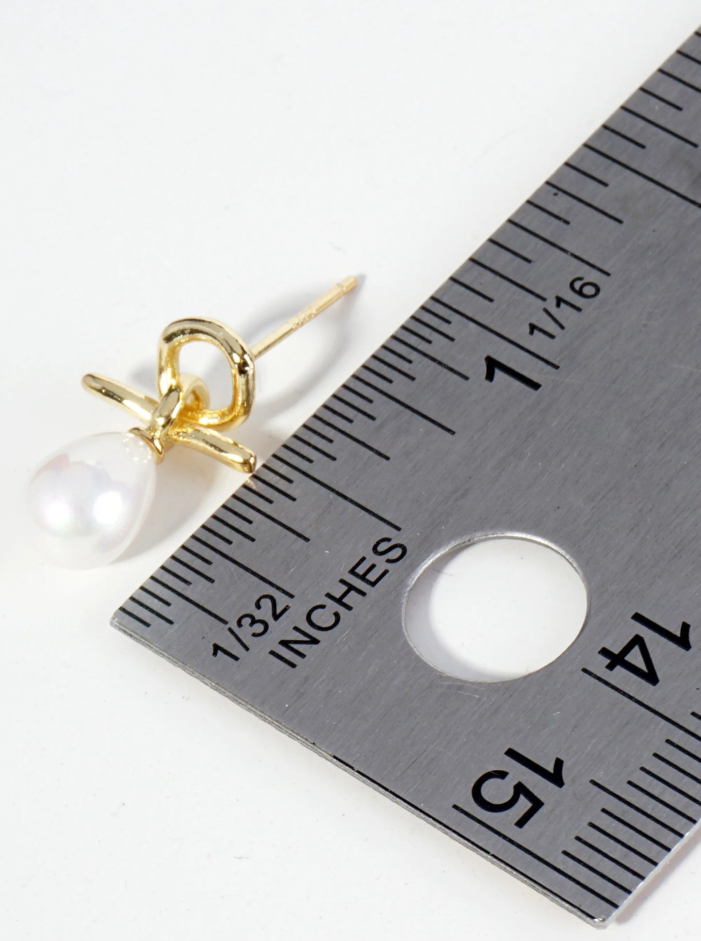 18K Gold Dipped Dainty Teardrop Pearl Drop Post Earrings