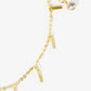 18K Gold Dipped Delicate Bar Charm Brass Chain Anklet