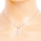 18K Gold Dipped Delicate CZ Bar Pendant Necklace