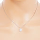 18K Gold Dipped Delicate CZ Oval Pendant Necklace