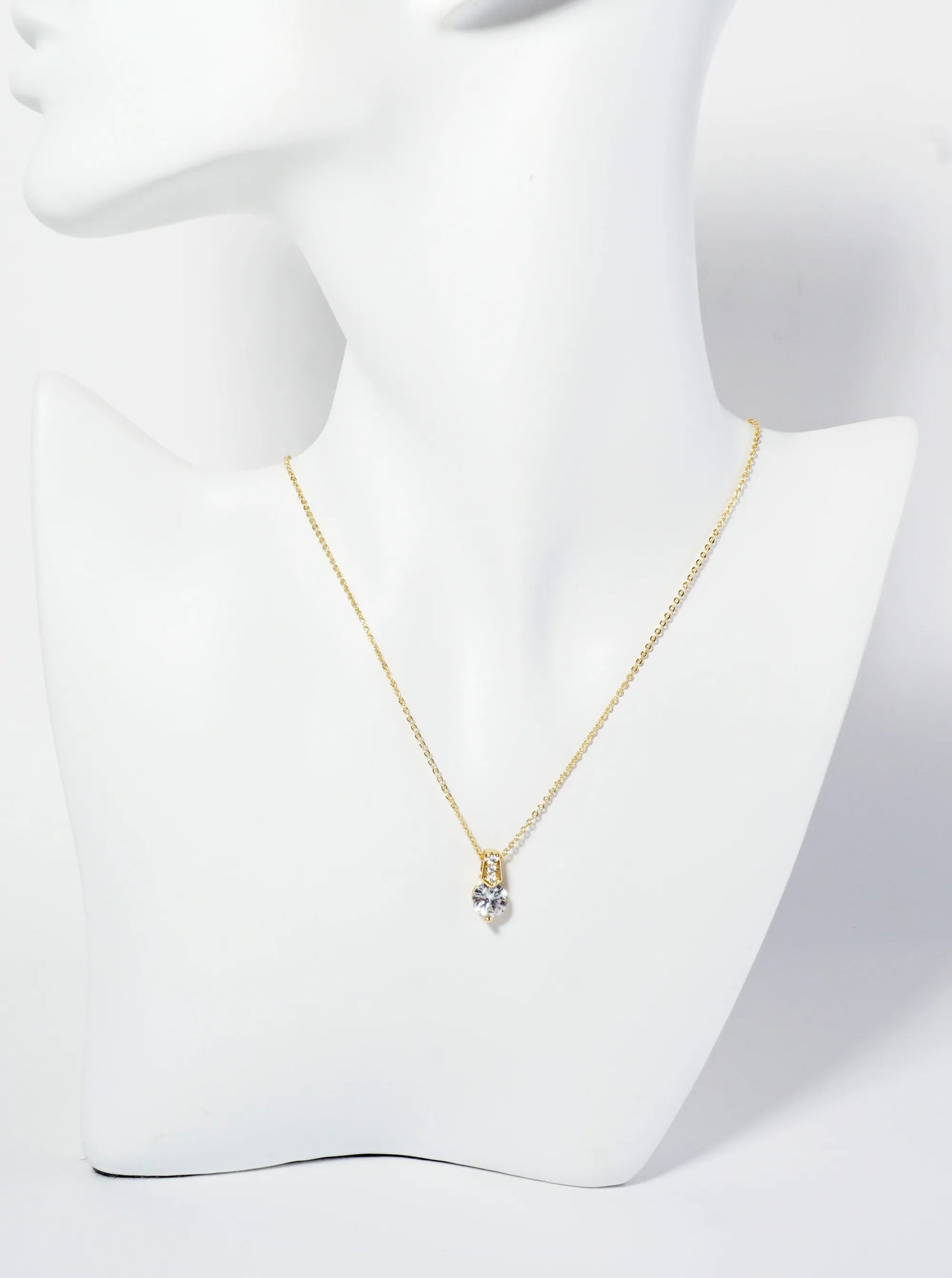 18K Gold Dipped Delicate CZ Pendant Necklace