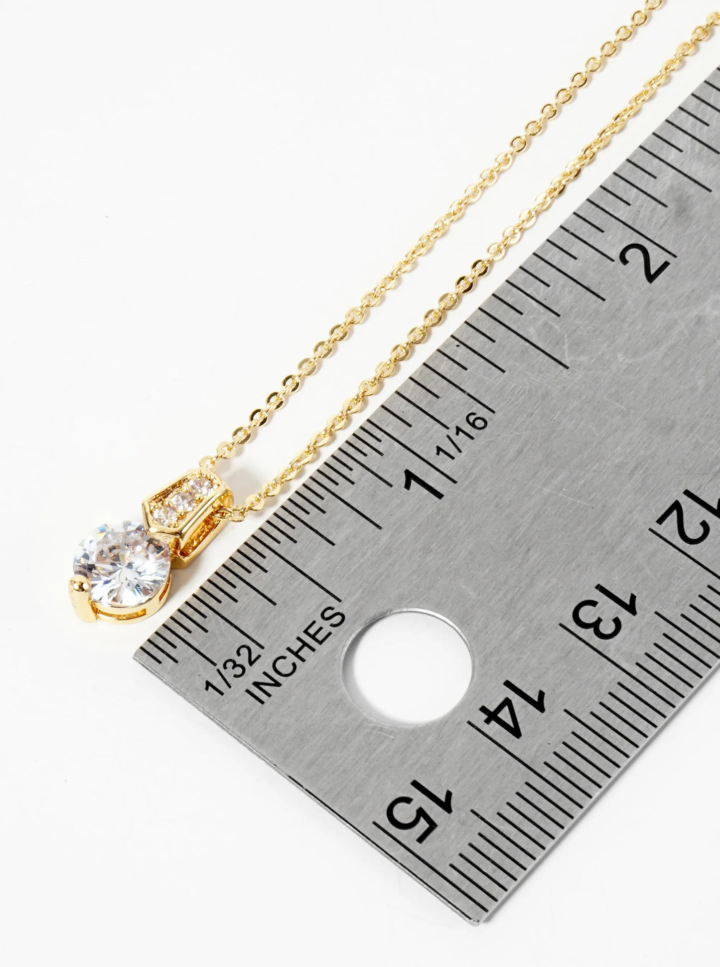 18K Gold Dipped Delicate CZ Pendant Necklace