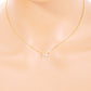 18K Gold Dipped Delicate CZ Rectangle Pendant Necklace