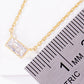 18K Gold Dipped Delicate CZ Rectangle Pendant Necklace