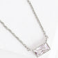 18K Gold Dipped Delicate CZ Rectangle Pendant Necklace