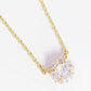 18K Gold Dipped Delicate CZ Round Pendant Necklace