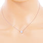 18K Gold Dipped Delicate CZ Round Pendant Necklace