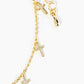 18K Gold Dipped Delicate Cross Charm Brass Chain Anklet