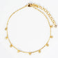 18K Gold Dipped Delicate Disc Charm Brass Chain Anklet