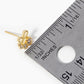 18K Gold Dipped Delicate Ribbon Bow With Graduated CZ Stones Post Stud Earrings