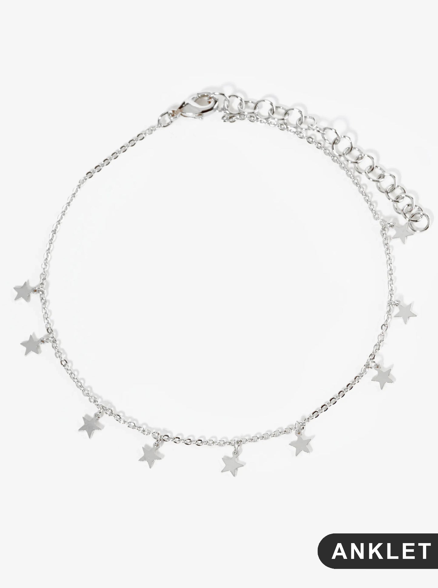 18K Gold Dipped Delicate Star Charm Brass Chain Anklet
