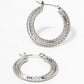18K Gold Dipped Delicate Textured Metal 25mm Leverback Hoop Earrings