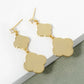 18K Gold Dipped Double Quatrefoil Drop 925 Sterling Silver Post Earrings