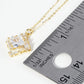 18K Gold Dipped Double Rhombus CZ Pendant Necklace