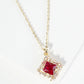 18K Gold Dipped Double Rhombus CZ Pendant Necklace