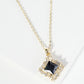 18K Gold Dipped Double Rhombus CZ Pendant Necklace