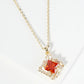18K Gold Dipped Double Rhombus CZ Pendant Necklace