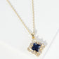 18K Gold Dipped Double Rhombus CZ Pendant Necklace