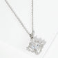 18K Gold Dipped Double Rhombus CZ Pendant Necklace