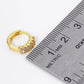 18K Gold Dipped Double Row Pave Set CZ 12mm Brass Huggie Hoop Earrings