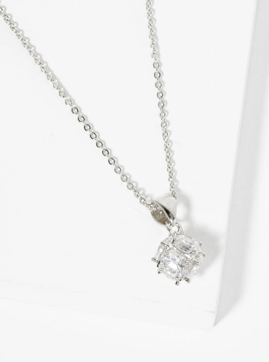 18K Gold Dipped Embellished With CZ On All Sides Pendant Necklace