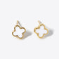 18K Gold Dipped Enamel Filled 7mm Quatrefoil 925 Sterling Silver Post Stud Earrings