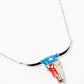 18K Gold Dipped Enamel Filled Bull Head Pendant Necklace
